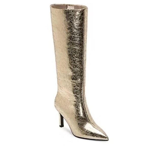Worthington Pleasant Stiletto Heel Dress High Boots Gold Size 61/2 New With Tags - Picture 2 of 8